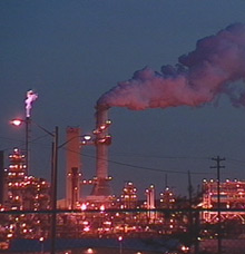 The Syncrude oilsands plant, 40 kilometres north of Fort McMurray, is one of Alberta's booming oilsands operations.
